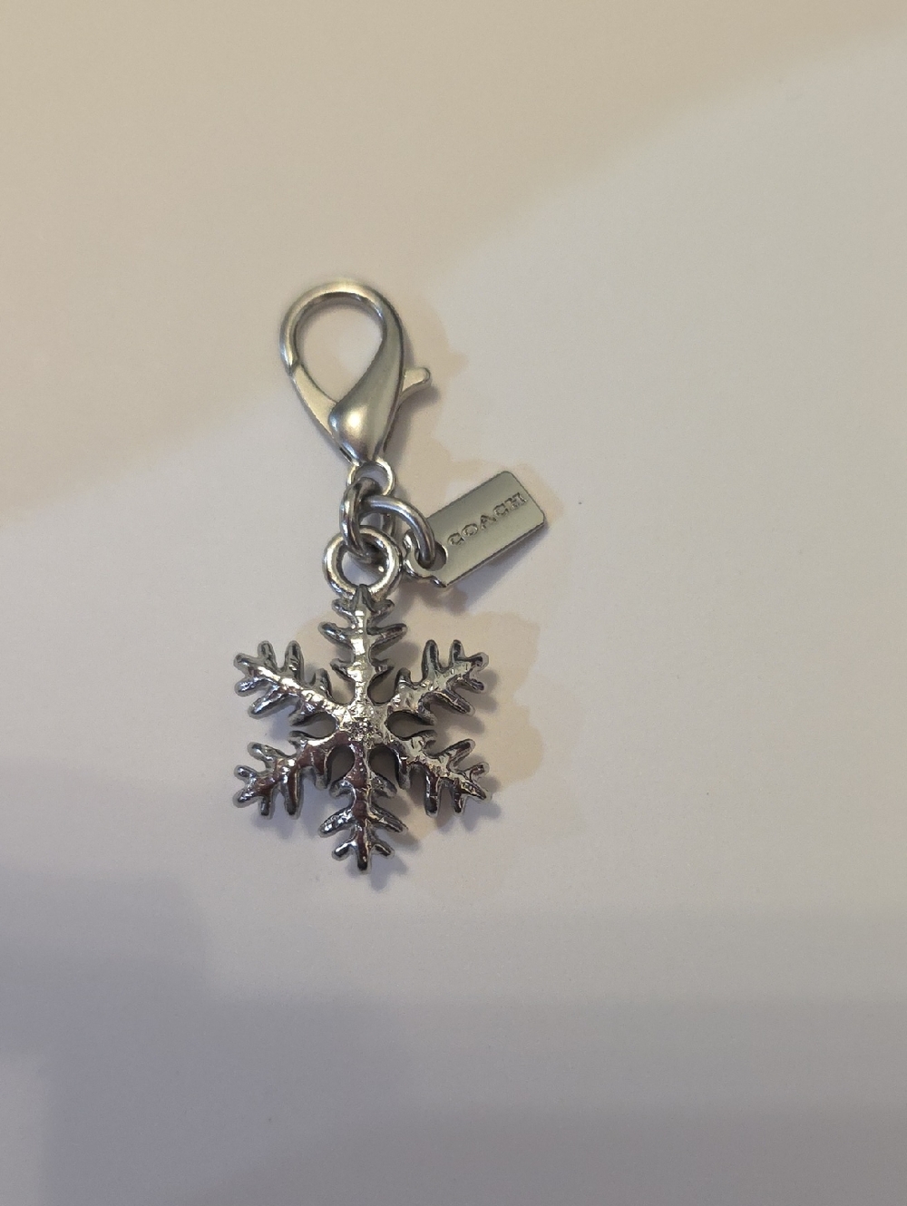 Coach Small Snowflake Charm Silver
